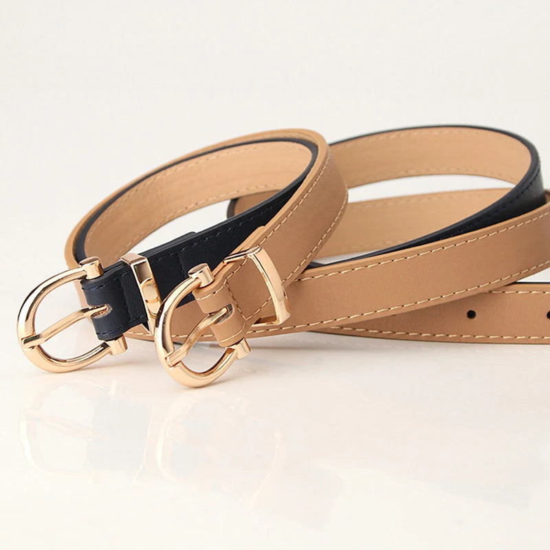 Classic PU Leather Women Belt Buckle Waist Dress Accessory