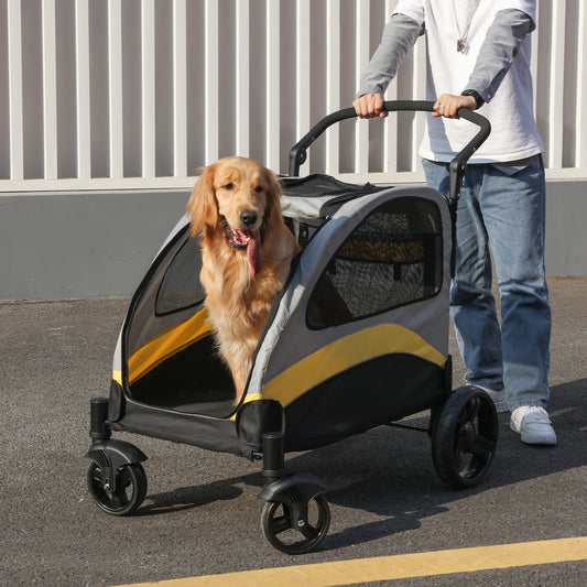 Breed Size Portable Dog Stroller 4 Wheels Foldable Carrier