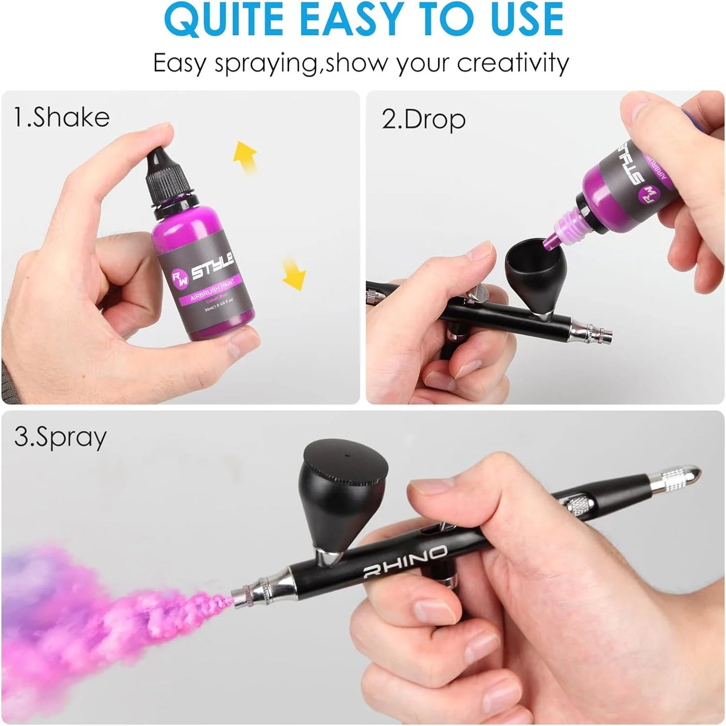 Rhinowisdom Airbrush Paint Kit For Leather And Shoes
