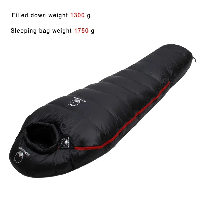 BLACNSNOW Adult Mummy Style Goose Down Sleeping Bag Winter Use