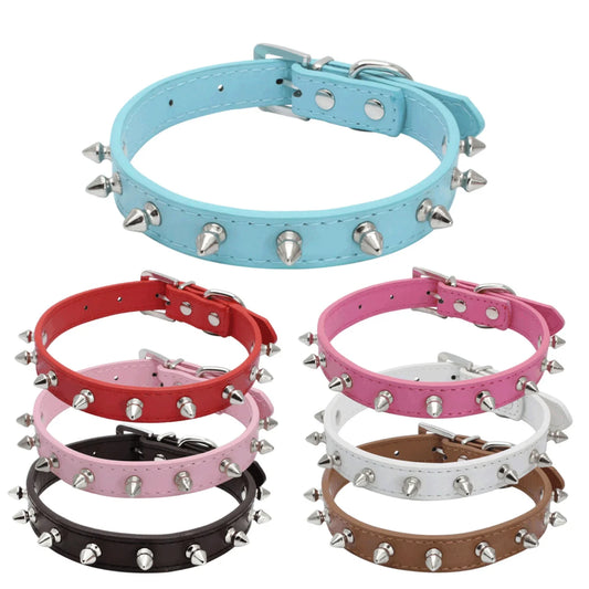 Sichuan Leather Cat Dog Collar Spiked Studded for Pets