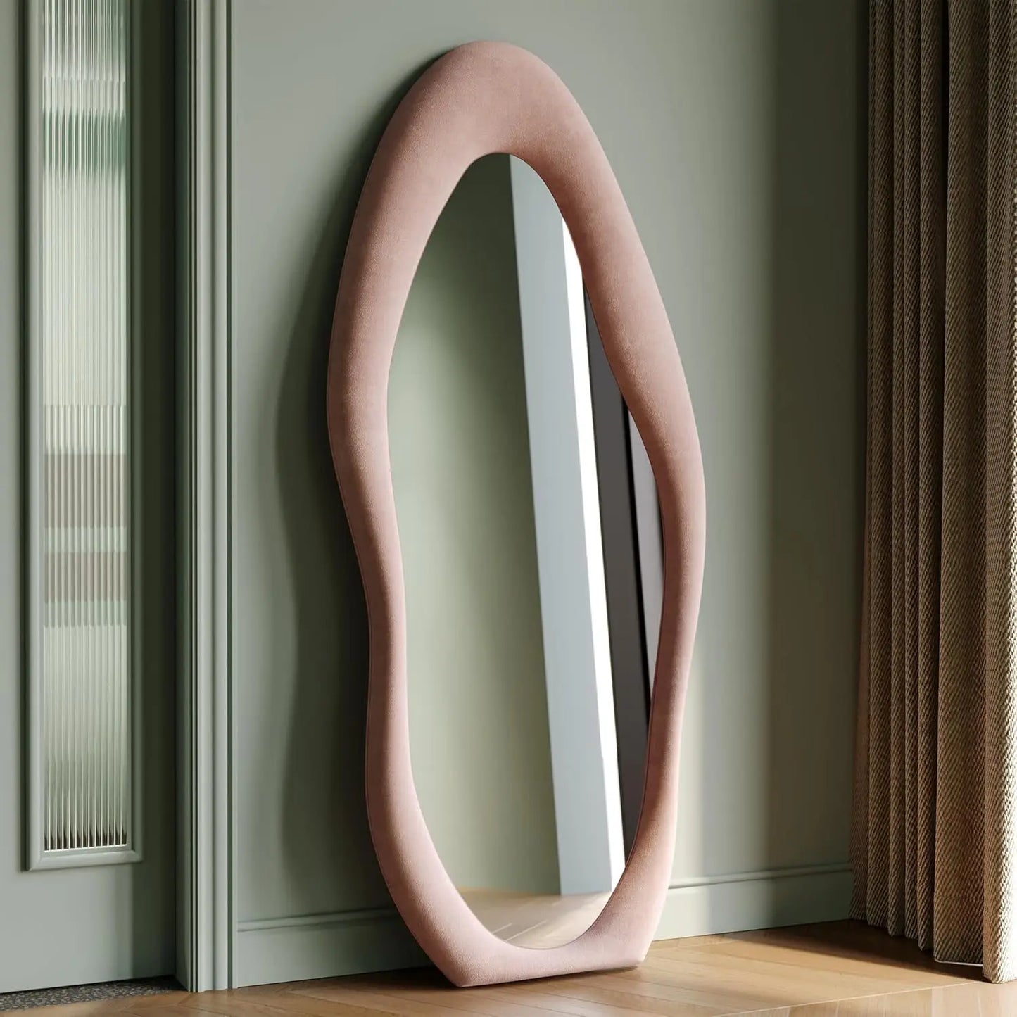Hignconcerned Irregular Wave Tall Mirror Wall Hanging