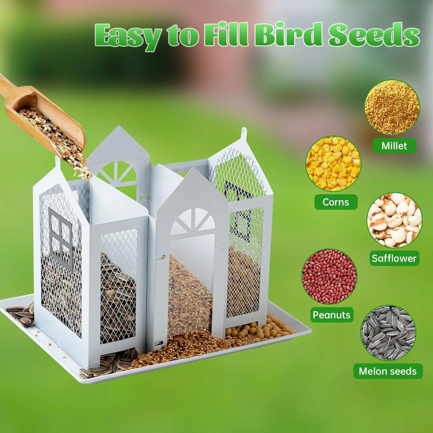 NoEnName Null Outdoor Bird Feeder – Large Capacity Design