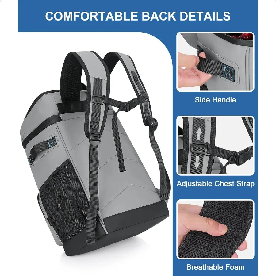 Leak Proof Cooler Backpack with Insulated Compartments for Outdoors