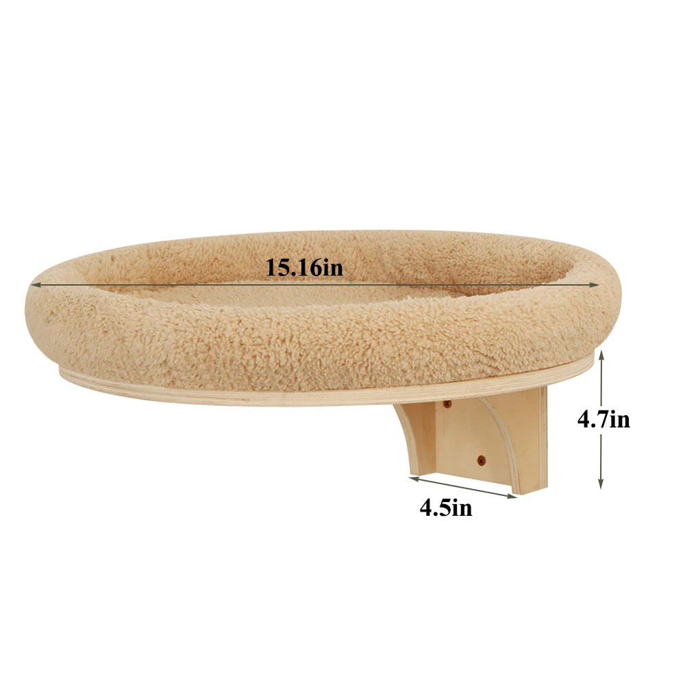PETRAVELCN Cat Wall Mounted Wooden Climbing Ladder Hammock