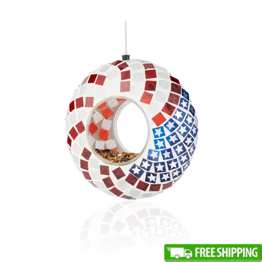 XMSJ Hanging Glass Bird Feeder Premium Tempered Glass