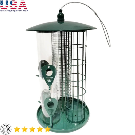 XMSJ 3 In 1 Metal Hanging Bird Feeder With 3 Feeding Ports