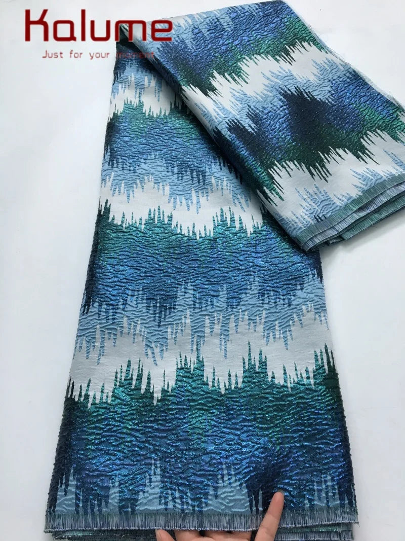 Kalume French Jacquard Lace Fabric Brocade Embroidery Women