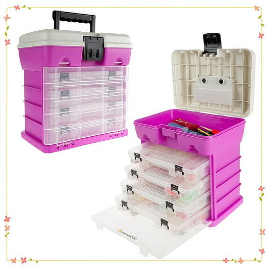 Case 5 Level Fishing Tackle Storage Box With 4 Trays