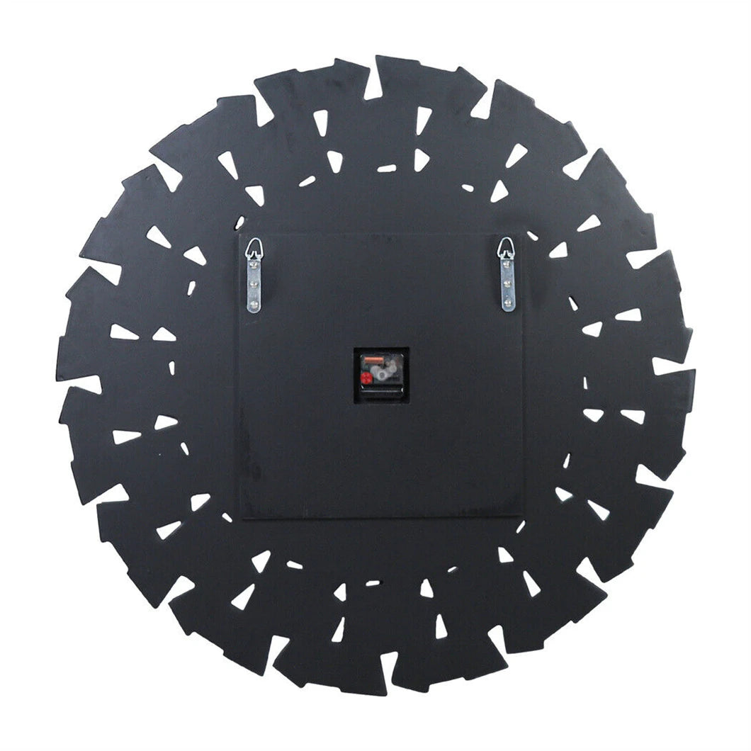 Combination 3D Mirrored Sunburst Wall Clock Round Modern