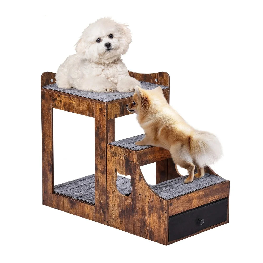 XMSJ Double Deck Pet Bed With Detachable Steps And Storage
