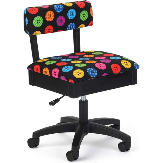 Adjustable Height Hydraulic Sewing and Craft Chair with Storage