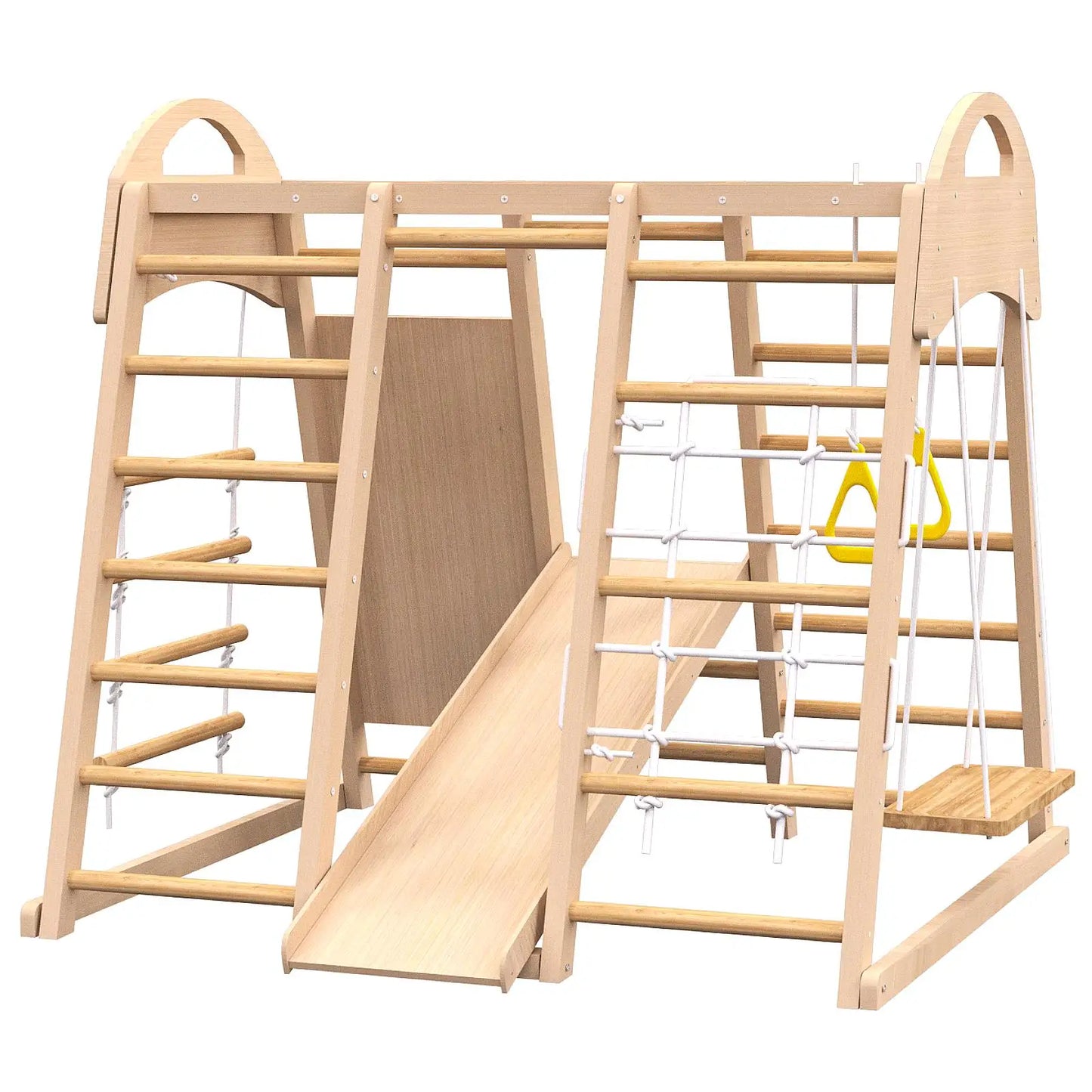 7 in 1 Indoor Wooden Jungle Gym Playset for Kids Age 2 to 6