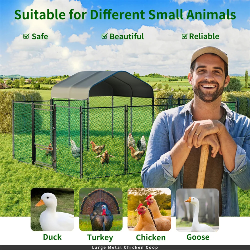 Borwart Heavy Duty Chicken Run Walk In Outdoor Coop Pen