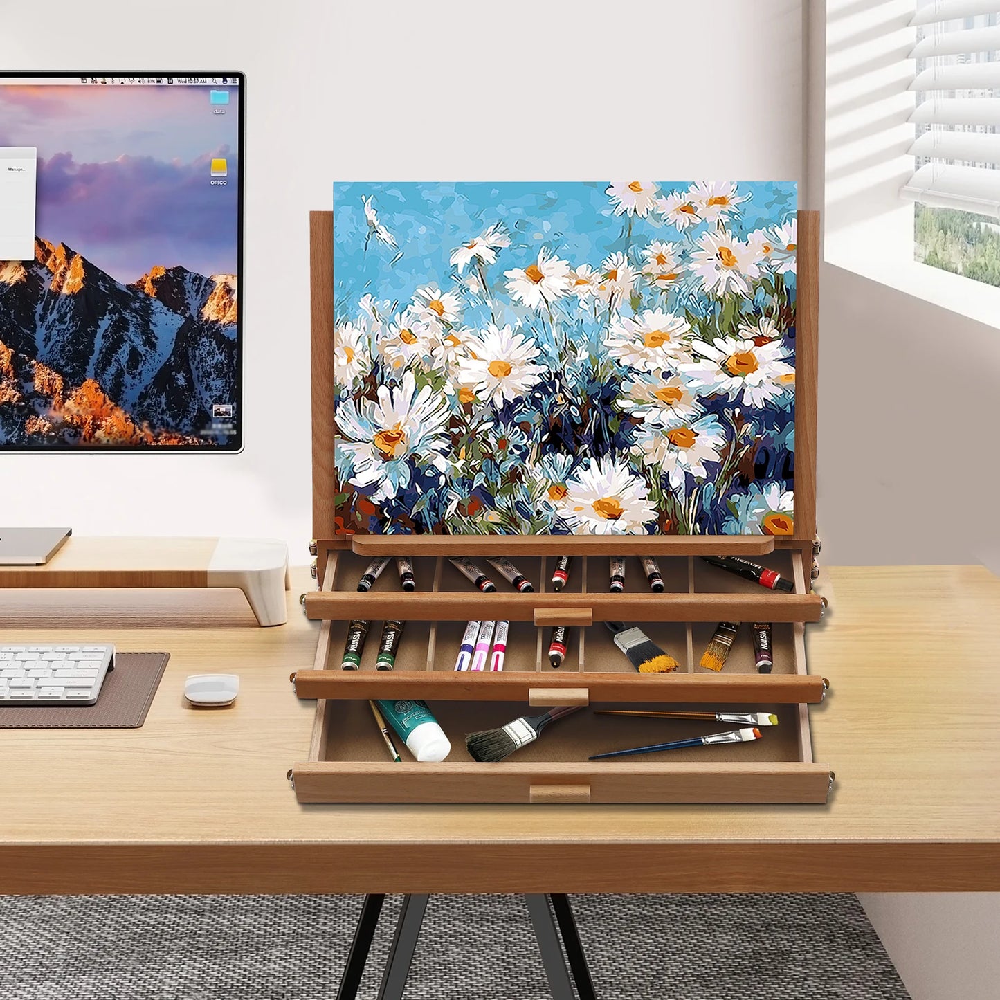 Hign-concerned Multi-Function Storage Box Easel Drawers