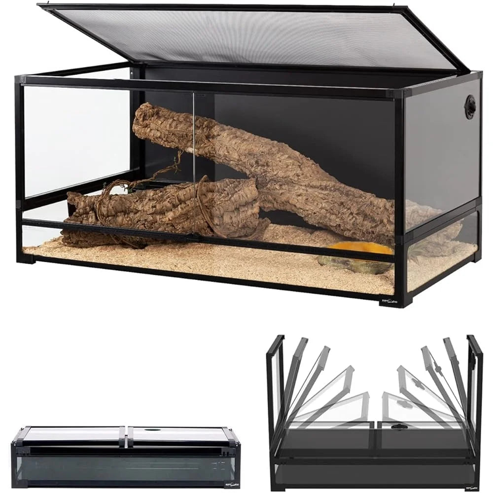 Collapsible Reptile Terrarium 120 Gallon Glass Tank for Pets
