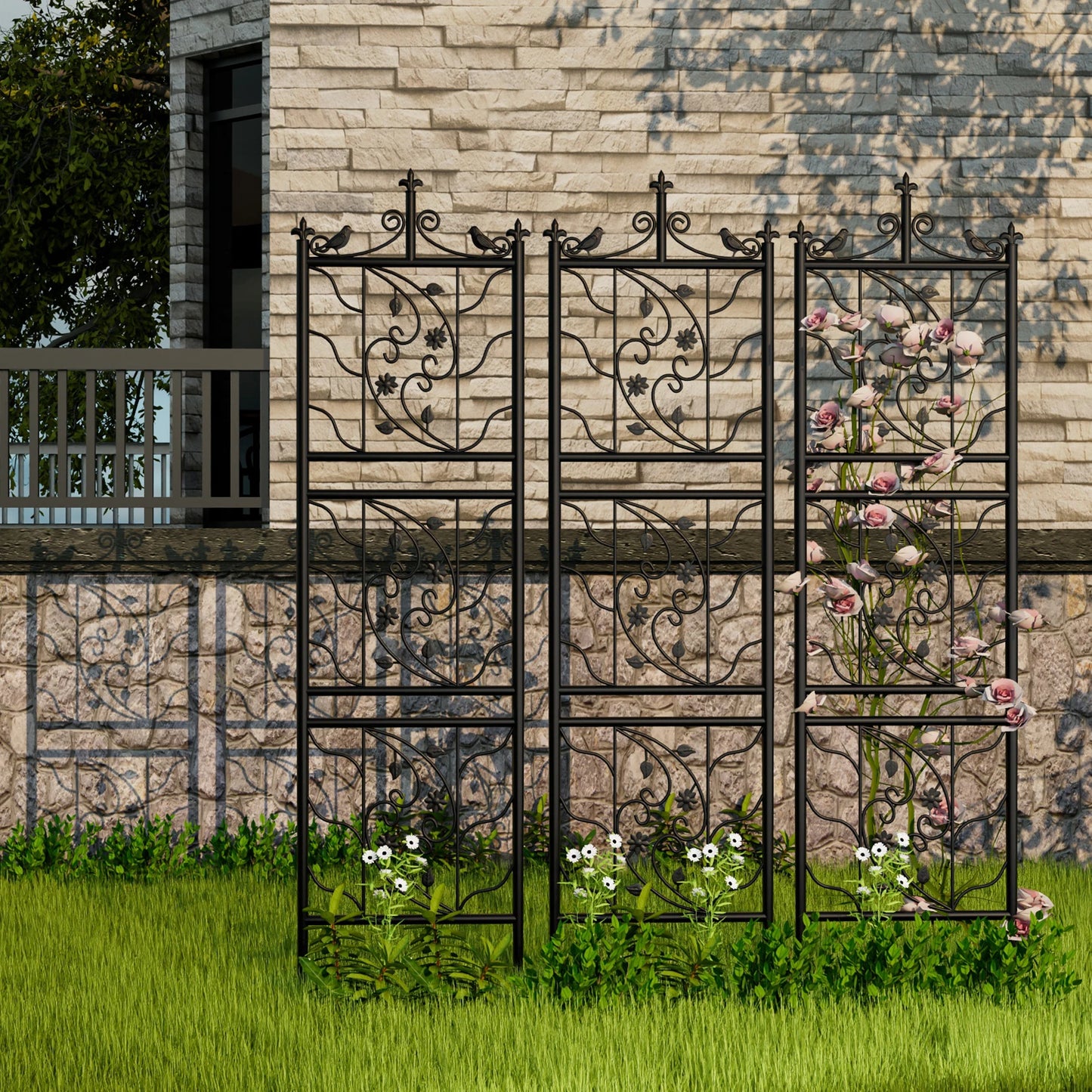 Garden Trellis Metal Fence Panel For Climbing Plants