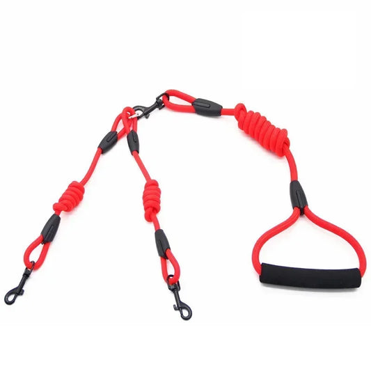 Guangdong Double Nylon Dog Leash With Twin Coupler