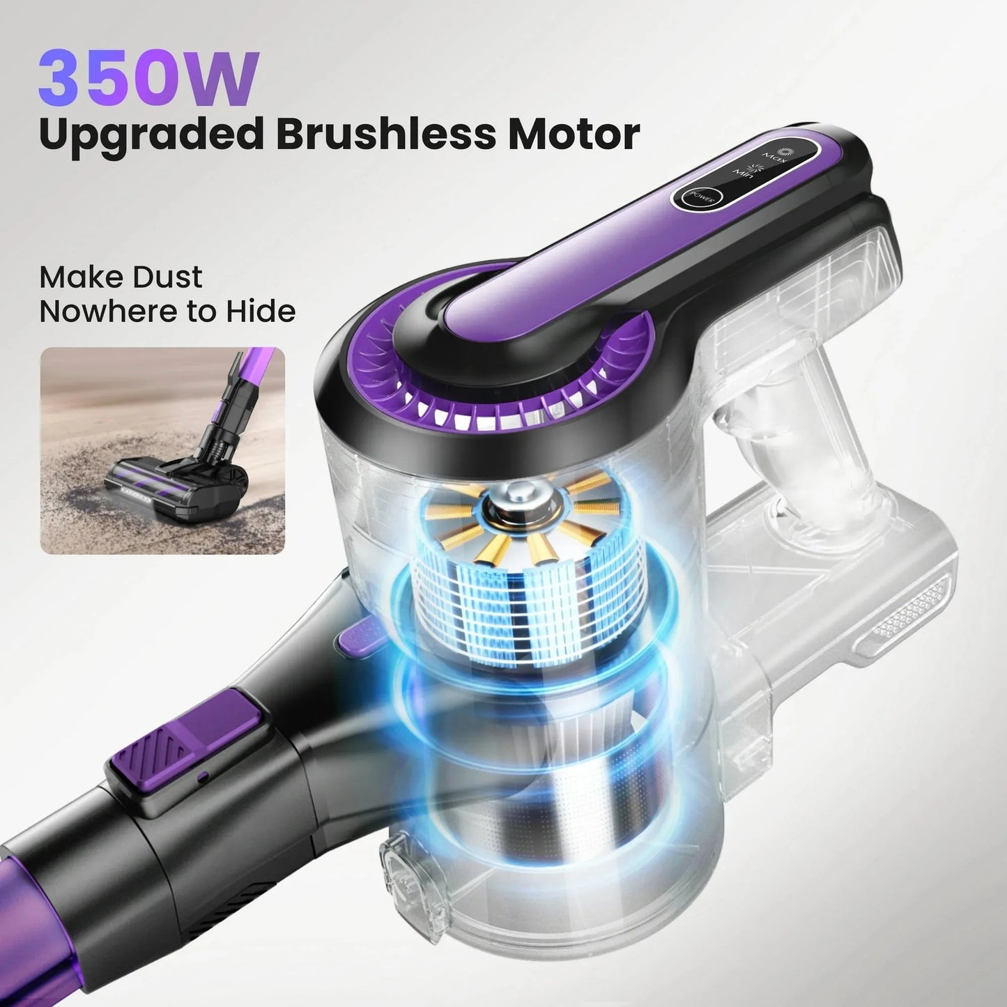 INSE V870 Cordless Vacuum Cleaner 30KPa 8In1 Long Runtime