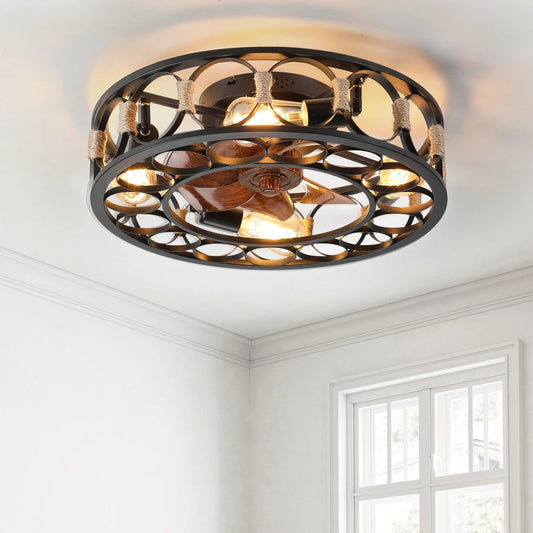 Modern Silent Ceiling Fan with Lights and Remote Control