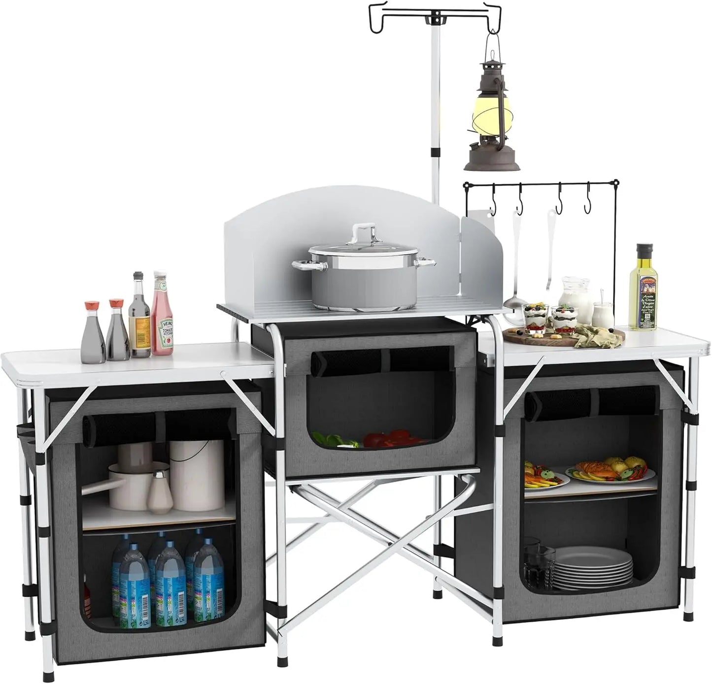 Portable Aluminum Camping Kitchen Table with Carrying Bag