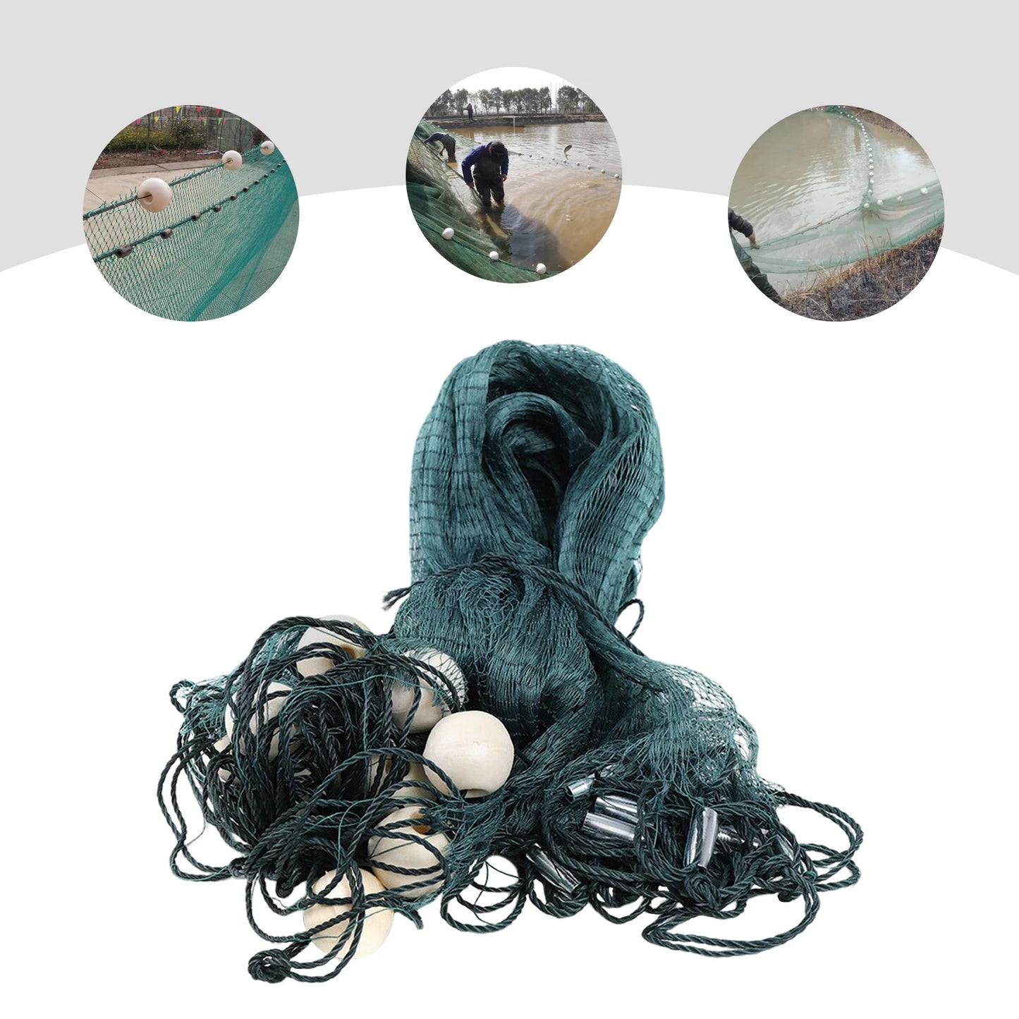 6.5x33ft Fishing Drag Net for Sea Lake and River Use