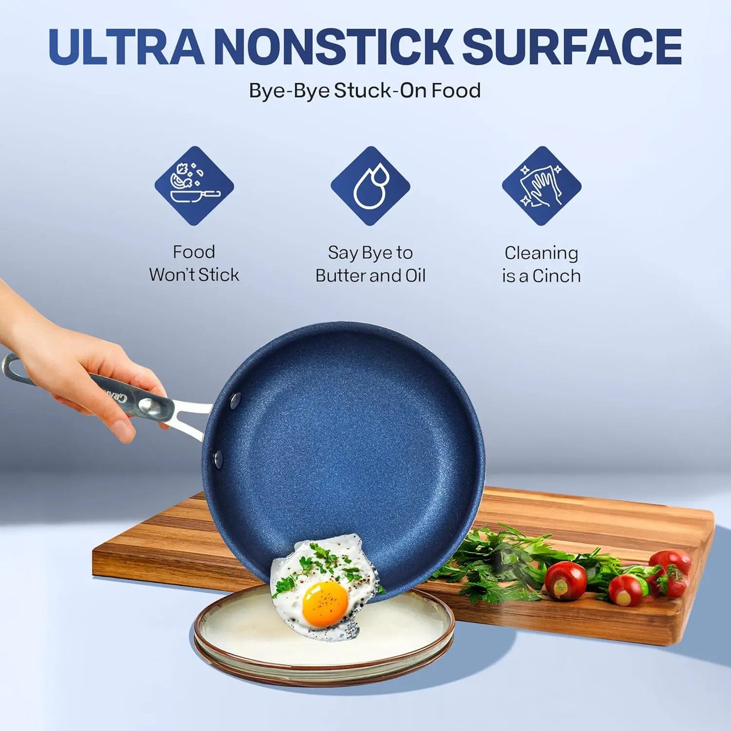 XMSJ 20 Piece Non Stick Cookware Set with Bakeware Pan