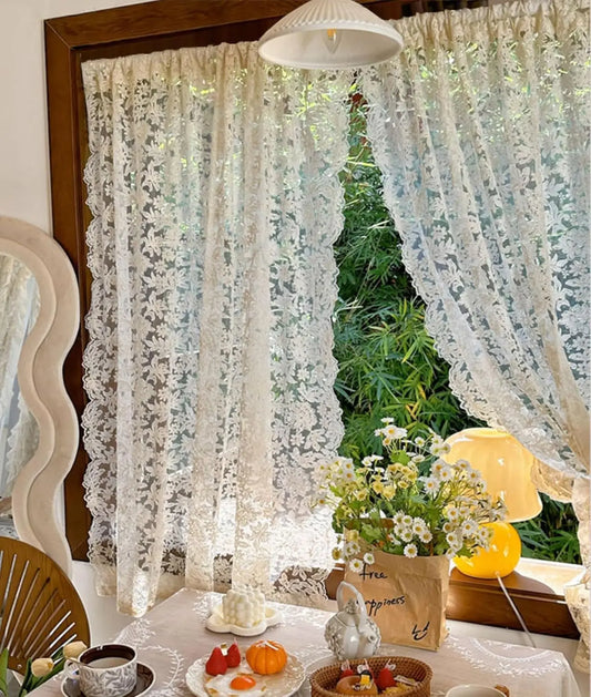 Jessans European Tulle Lace Sheer Curtains for Home