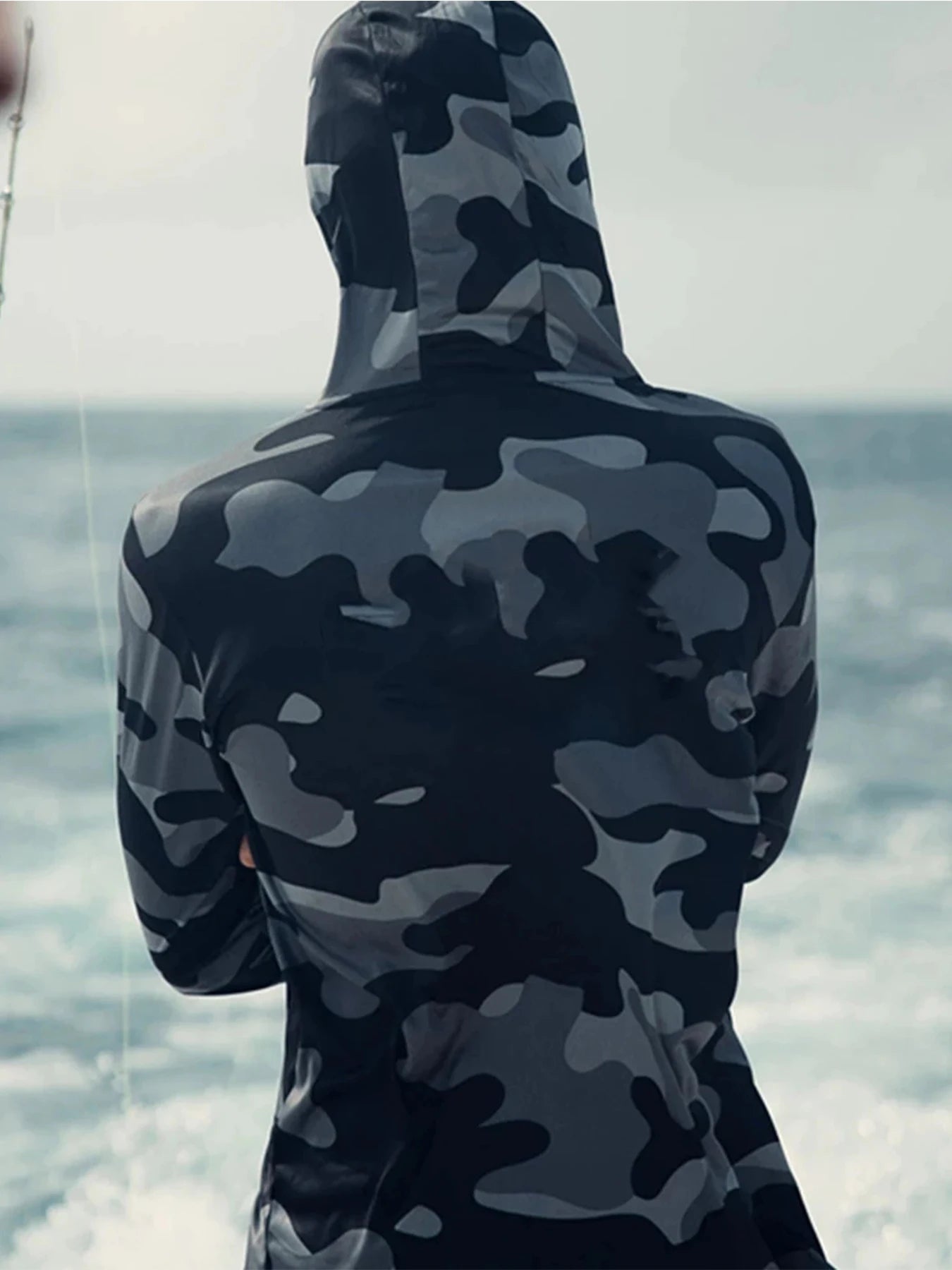 Hign-concerned Fishing Hoodie Long Sleeve Shirt Sun Guard