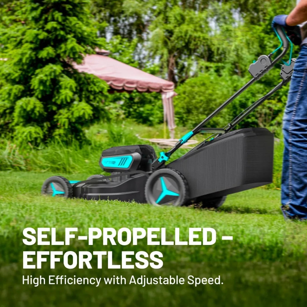 Self-Propelled Cordless Lawn Mower with Height Adjustment 18 Inch