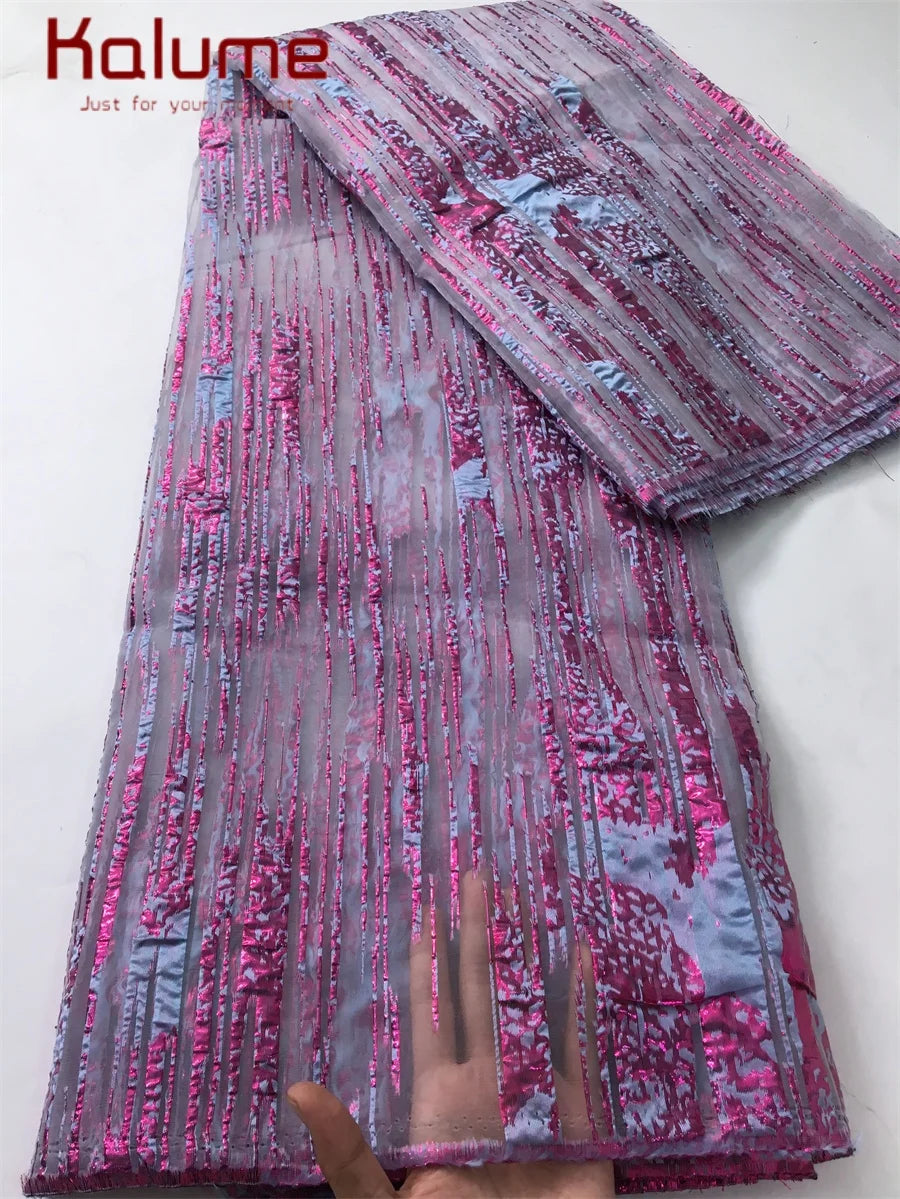 Kalume African Gilding Lace Fabric Jacquard For Party Dress