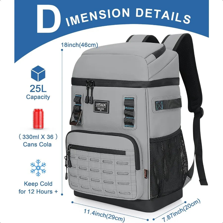Leak Proof Cooler Backpack with Insulated Compartments for Outdoors