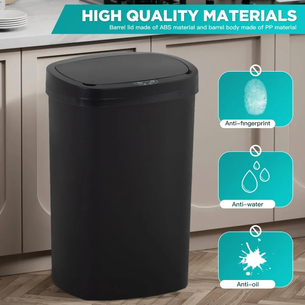 Automatic Kitchen Trash Can with Lid by NoEnName