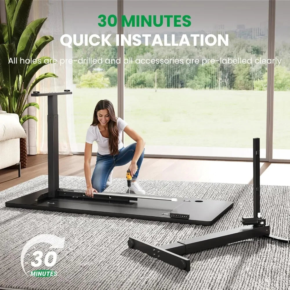 Electric Standing Desk Adjustable 63 x 24 Inch with Memory Presets