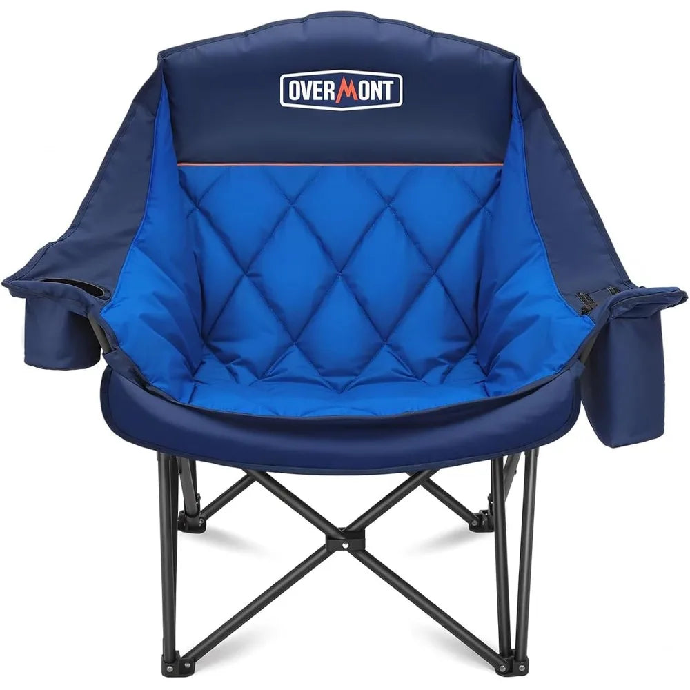 Oversized Camping Chair with Cup Holder and Cooling Bag
