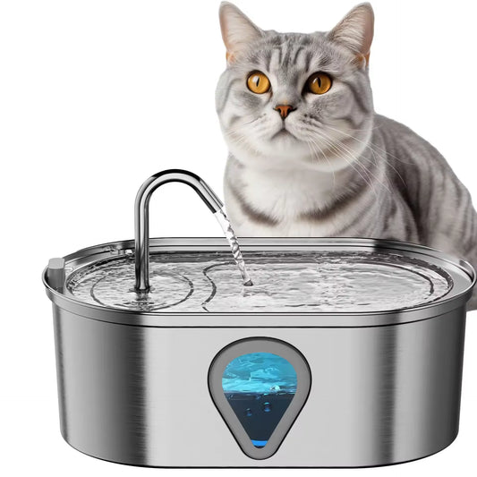 Automatic 3.5L Stainless Steel Cat Water Dispenser with LED Light