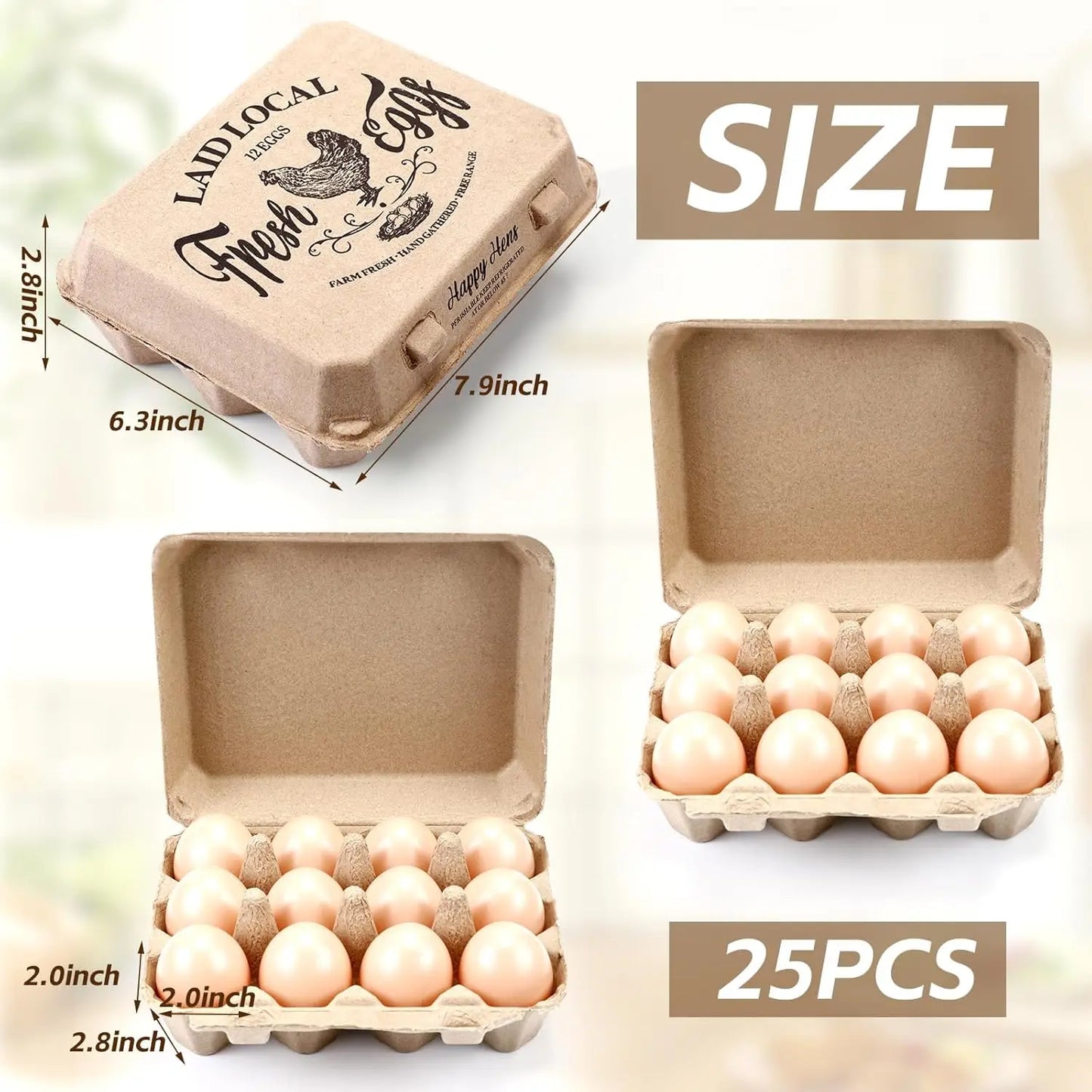XMSJH Egg Carton 100 Pack 12 Count Vintage Recycled Paper
