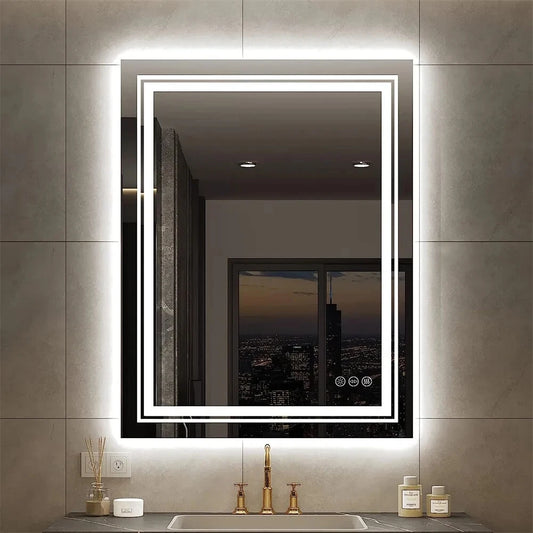 Wisfor LED Backlit Bathroom Mirror Dimmable Vanity Wall