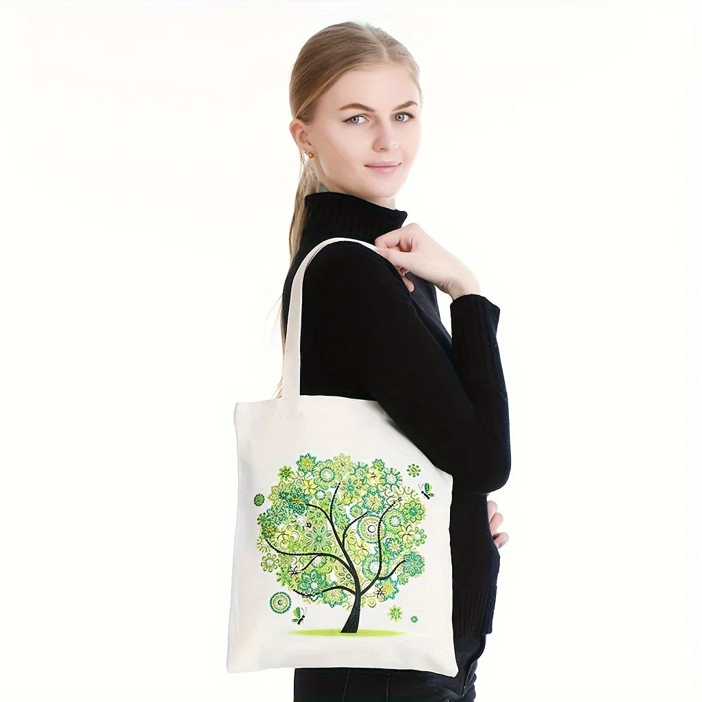 Diamond Four Seasons Tree Mosaic Tote Bag For Women