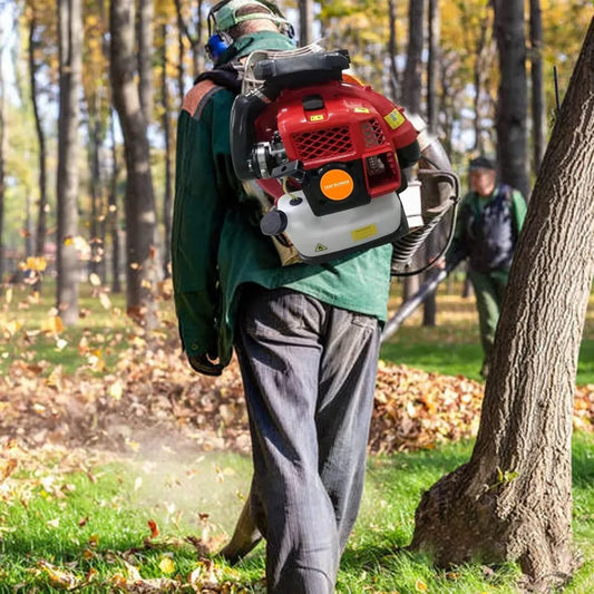 2 Stroke Backpack Gas Powered Leaf Blower with Air Cooling Gasoline Technology for Lawn and Garden Cleanup