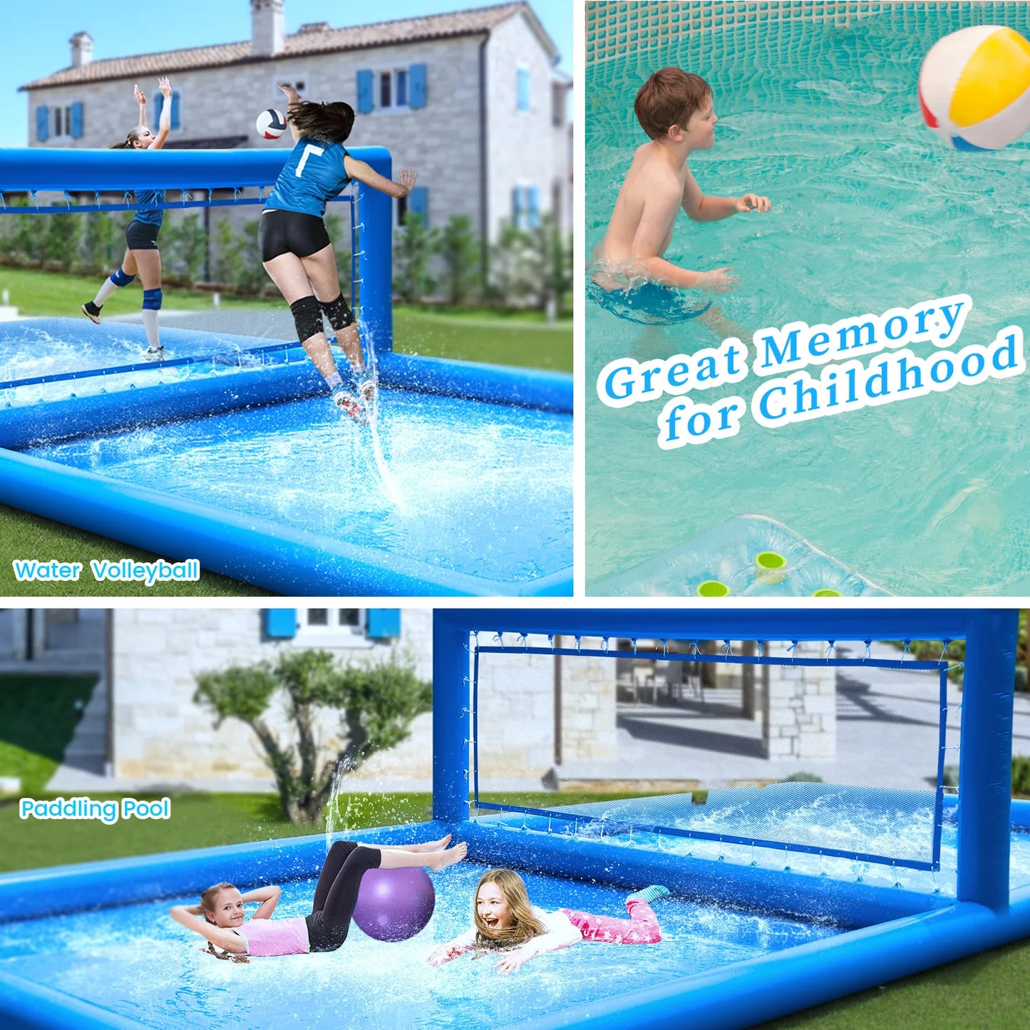 King Inflatable Outdoor Volleyball Court With 800W Blower