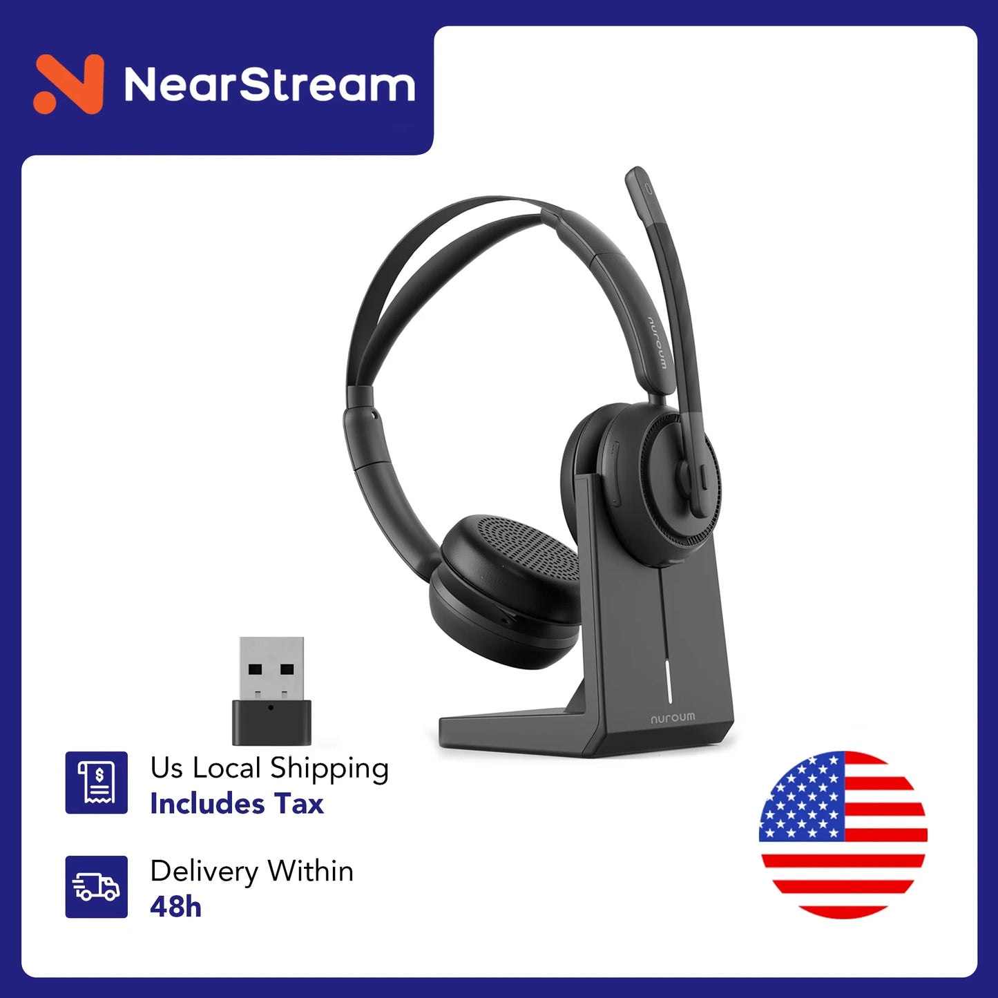 Nearstream Wireless Noise Cancellation Headset Charge Stand