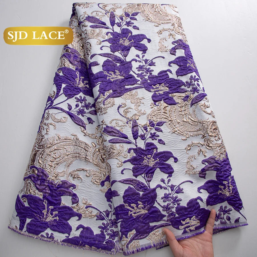 SJD LACA Nigerian Brocade Lace Damask Jacquard Fabrics