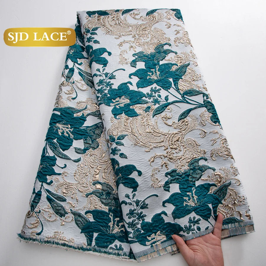 SJD LACA Nigerian Brocade Lace Damask Jacquard Fabrics