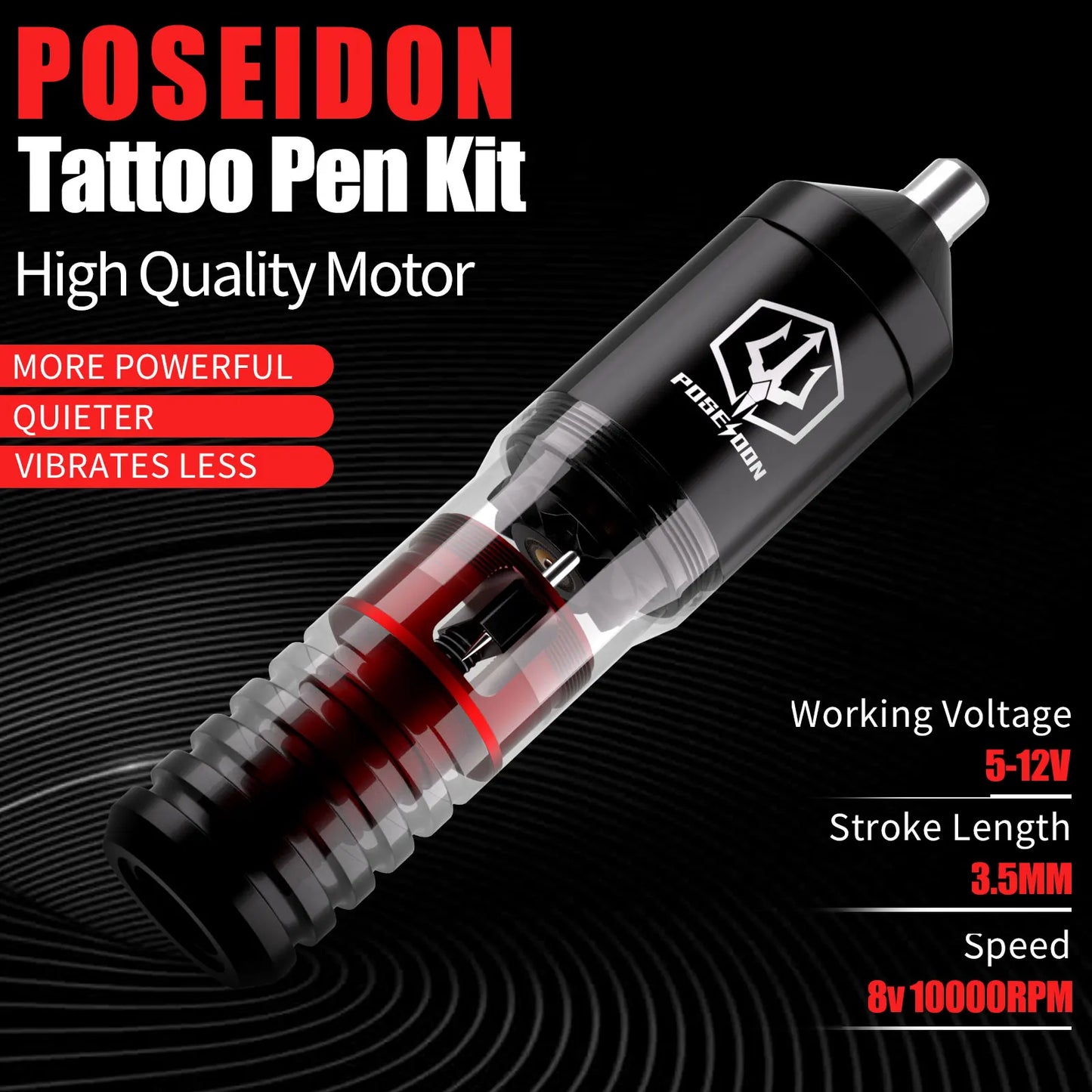 Poseidon High Quality Tattoo Pen Kit with 10PCS Needles