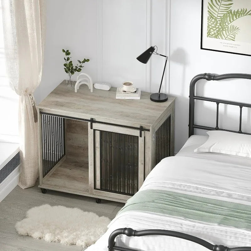 Hign-concerned Dog Crate Furniture With Divider For Dogs