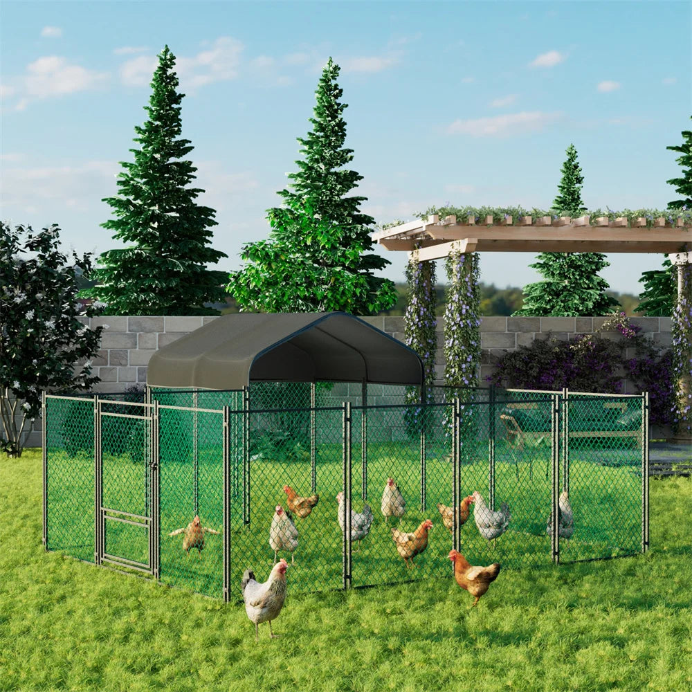 Borwart Heavy Duty Chicken Run Walk In Outdoor Coop Pen