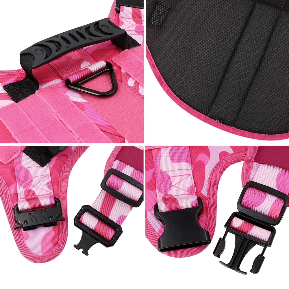 PETRAVELCN Military Camouflage Dog Harness Tactical Vest