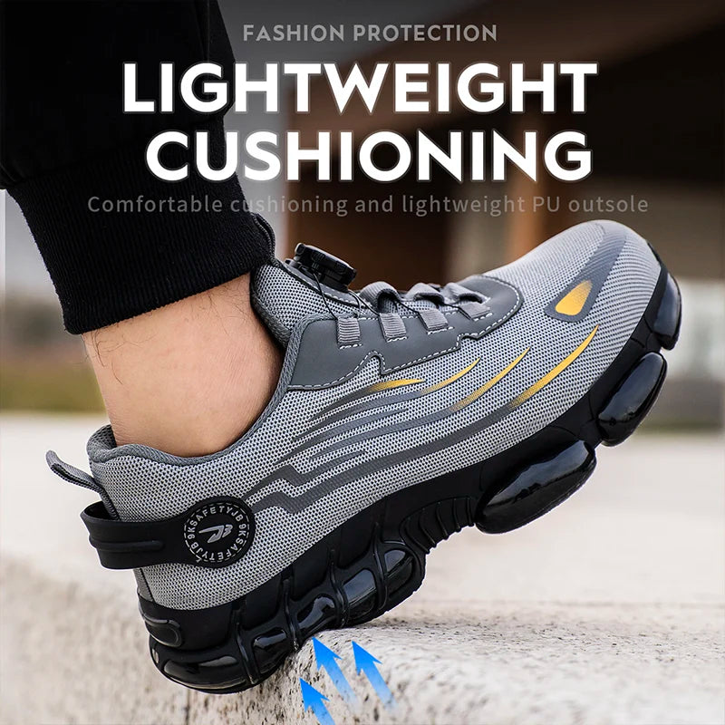 Breathable Lace Free Safety Shoes Anti Smash Anti Puncture