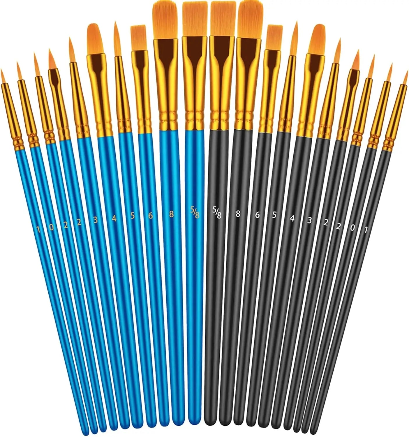 20 Professional Paint Brushes for Oil Watercolor and Acrylic Art